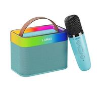 LAMAX KaraokeKid1 Blue Portable Kids Speaker with Karaoke Mode and Karaoke Microphone with Voice Changer, Listening and Entertainment, Kids Design, Bluetooth 5.3, LED Backlight