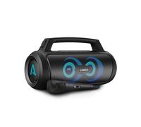 LAMAX PartyGo1 Portable Bluetooth Party Speaker with Handle and Wired Microphone, BT 5.3, Power 100W, 3 LED Backlight Modes, 20 Hours Battery Life, Waterproof IP67