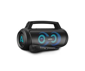 LAMAX PartyGo1 Portable Bluetooth Party Speaker with Handle and Wired Microphone, BT 5.3, Power 100W, 3 LED Backlight Modes, 20 Hours Battery Life, Waterproof IP67