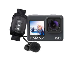 Lamax X9.2 Action Cam 4K 16MP 60fps WiFi, 40 m Waterproof, Best MAXsmooth Stabilization, 1.3 Inch Display on the Front, Underwater Camera, 22 Accessories Kit, Remote Control, External Microphone