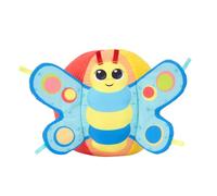 LAMAZE Freddie the Firefly Discovery Ball, Sensory Toy for Baby | Mylar Mirror, Crinkle Flaps, Jingle Sound, High Contrast Patterns and Chewy Strawberry, Developmental Toy for Babies