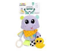 Lamaze Hayley the Hippo Clip On, Baby Sensory Toy with Clip for Pram, Pushchair and Car Seat, Teether, Squeaky Duck, Jingle Sounds, Soft Textures and High Contrast Colours, 0 to 6 Months