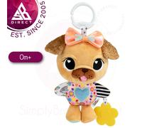 Lamaze Lovey the Pug Travel Toy with Multi-Purpose Clip│For 0m+ Kids