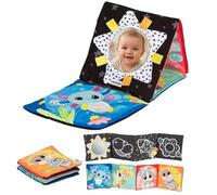 LAMAZE My First Friends Activity Mat, Double-Sided Tummy Time Play Mat, High Contrast & Colourful Animals, Satin Ribbons, Crinkle Ears, Mirror, Travel-Friendly, Supports Visual & Motor Milestones