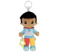 Lamaze My Friend Lucas, Clip and Go Baby Pram Toy with Multiple Textures, Chime, Crinkle Feet, Teether, Sensory Toys for Babies from 0+ Months