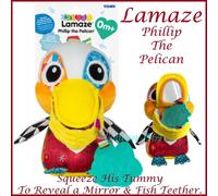 Lamaze Pushchair Clip on Multi Sensory Plush Phillip The Pelican Baby Toy NEW