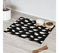Lamb Animal Sheep Pet Feeding Mat for Cat Dog Water Bowl Food Mats Cute Sheep Pet Feeding Mats Absorbent Nti-Slip Contain Spills Protects Floors Placemat 30.4 x 50.8 cm