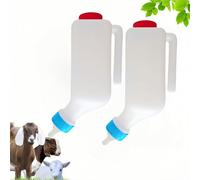 Lamb Baby Bottle with Scale, 500/800/1000ml Lamb Bottle Holder Feeder, with Handle and Soft Nipple, Suitable for Goats, Lambs, Cattle (2pcs*500ml)