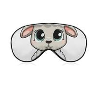 Lamb Blackout Sleep Eye Mask, Ventilated Fabric, Adjustable Wearing Style, Zero Pressure Sleeping Mask Soft Skin Friendly Eyeshade for Women Men