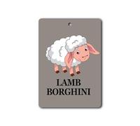 Lamb Borgini | Portrait Rectangle Shaped | Add Your Own Scent | REUSABLE Double Sided Car Air Freshener Gift