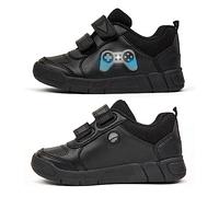 LAMB Boys School Shoes - Gamer LED Trainers, Black - Durable, Scuff Resistant PU - Children's Footwear Since 1887