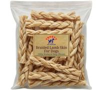 Lamb Braids for Dogs 250g | 100% Natural Dog Treats | Long Lasting Natural Dog Chews | Grain Free Dog Teeth Cleaning Chews for Small, Medium & Large Dogs | Trusty Pet Supplies