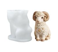 Lamb Candle Making - Silicone Sheep Mold with 3D Sitting Design | Epoxy Resin Casting Tool | Soap Plaster Clay Craft Mould | Cute Animal Ornament Creator for DIY Decoration Gift