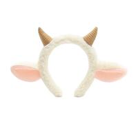 Lamb Ears Headband, Cute Sheep Headband with Ear Horn Decorative Hair Ornament Female Plush Cartoon Headwear for Adults Kids
