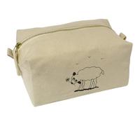 'Lamb Eating A Flower ' Canvas Wash Bag/Makeup Case (CS00043488)