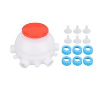 Lamb Feeder Bucket with 6 Nipples, Wireless Lamb Milk Feeder Bottle, 2.5L Piglet Nursing Bottle for Lambs and Piglets, Durable PP Livestock Feeding Jug with Cover for