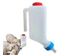 Lamb Feeding Bottle, 1000ml Animal Lamb Milk Bottle with Scale and Handle, Animal Milk Feeder Hangable Livestock Drink Bottles, Nursing Bottles for Feeding Cow, Sheep and Goat Lambing (White-1pc)