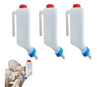 Lamb Feeding Bottle, 1000ml Animal Lamb Milk Bottle with Scale and Handle, Animal Milk Feeder Hangable Livestock Drink Bottles, Nursing Bottles for Feeding Cow, Sheep and Goat Lambing (White-3pcs)