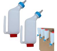 Lamb Feeding Bottle - Small Animal Lamb Milk Bottle, Goat Milk Feeder Hangable, Lamb Nursing Bottles, Soft Nipple Drink Bottle for Feeding Dogs, Cow, Sheep, 2pcs