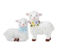 Lamb Figurine - Lying down Standing Lamb Outdoor Statue,Farmhouse Tiered Tray Decor, Animal Figurines Lawn Ornament for Farmhouse Decoration