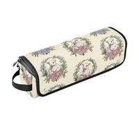 Lamb Floral Beige Hot Hair Tools Travel Bag for Hot Tools Straightener Curling Iron Hair Dryers Haircare Accessories Travel Organizer for Women Heat Resistant Mat Large Capacity Design