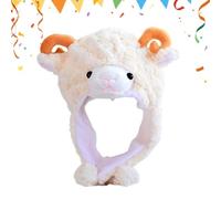 Lamb Hat Plush Sheep Shape Cosplay Costume Party Headwear | Fuzzy Hat for Halloween School Play Drama Performance Stage Carnival Festival Holiday Birthday