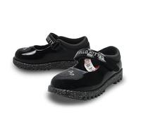 LAMB Hello Kitty School Shoes for Girls - Girls Black School Shoes in Scuff-Resistant Patent PU with Light Up Outsole - Trusted Children's Footwear Since 1887, Size 10