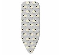 Lamb Ironing Board Cover 130 × 40 cm, Thick 3mm Cotton Felt Padding, Drawstring Tightening & Lock, Resist Scorching and Staining, Cute Heavy Duty Padded Iron Board Covers