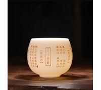 Lamb Jade Porcelain Master Cup, Bagua, Tea Scripture, Buddhist Scripture, Poetry, Kung Fu Cup Office Home Use 150ml (The Thirty-Six Stratagems（三十六计）)