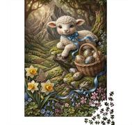 Lamb Jigsaw Puzzle for Game 1000 Pieces Easter Eggs Beginners Puzzle Starters Anxiety Relief Secret Santa Gift 70x50cm/1000pcs