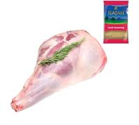 Lamb Leg 500gr with Rajah Lamb Seasoning - Premium Roast Cuts for Cooking & Grilling - Fresh Halal Meat Pack