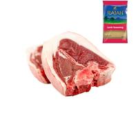 Lamb Loin Chops 500 with Rajah Lamb Seasoning - Tender Chops for Grilling & Cooking - Fresh Halal Meat Pack