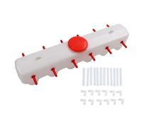 Lamb Milk Nipples Red Feeder Livestock Feeding Bucket 2 Side with 12 Nipples 9L Capacity Animal Milk Feeder for Piglet Puppy Farm