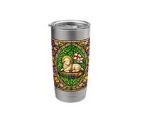 Lamb of God Agnus Dei Stained Glass Style Religious Easter Stainless Steel Insulated Tumbler