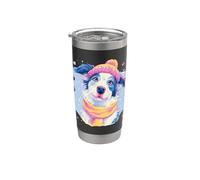 Lamb Open Book Reading Animal Lover Graphic Portrait Sheep Stainless Steel Insulated Tumbler