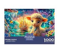 Lamb Painter in Colorful Underwater Scene 1000-Piece Jigsaw Puzzle Dream Sheep Classic Educational Game for Family Puzzle Time 38x26cm/1000pcs