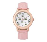 Lamb Pattern Women's Wrist Watch Easy Reader with Leather Strap Analog Display Wonderful Ladies Gifts