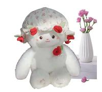 Lamb Plush - 30cm Soft Cuddly Stuffed Animal | Plushiès | Cute Sheep Doll With Bouquet Hat Design | Huggable Plush For Bedroom, Kids Room | Ideal ğIƒt For Children