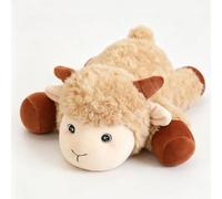 Lamb Plush Soft Toy, Simulation Lamb Plush Toy, Plush Lying Lamb Teddy, Plush Sheep Stuffed Animal, Sheep Hugging Pillow Gifts for Kids and Lovers in Birthday, Valentines, Christmas (33cm,Brown)