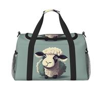 Lamb Print Foldable Carry On Tote Large Capacity Hand Carry Bag for Airplane Weekend Getaways