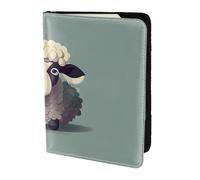 Lamb Print Stylish Men Women 5.5 Inch Passport Travel Document Wallet For Secure Storag, Black, One Size