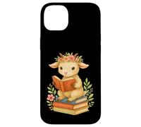 Lamb Reading Book Goat Floral Book Goat Animal Bookworm Case for iPhone 14 Plus