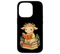 Lamb Reading Book Goat Floral Book Goat Animal Bookworm Case for iPhone 14 Pro