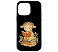 Lamb Reading Book Goat Floral Book Goat Animal Bookworm Case for iPhone 14 Pro Max