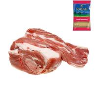 Lamb Shoulder 500gr with Rajah Lamb Seasoning - Perfect for Roasts, Stews & BBQ - Fresh Halal Meat Pack