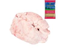 Lamb Tail Fat 500gr with Rajah Lamb Seasoning - Rich Fat for Cooking, Roasts & Rendered Recipes - Fresh Halal Meat Pack