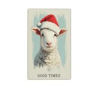 Lamb Wearing A Christmas Hat Single Toggle Blank Wall Plate Light Switch Cover Decorative 1 Gang for Kitchen Room Bathroom Size 11.4x7cm