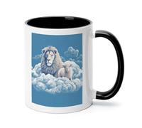 Lamb with A Lion On The Clouds Ceramic Coffee Mug with Handle 11 Ounces, Porcelain Mug Coffee Cup Tea Mug Water Cup Ideal for Coffee,Tea,Latte,Cappuccino,Microwave & Dishwasher Safe Unique Gift Cup