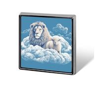 Lamb with A Lion On The Clouds Lapel Pins Patriotic Pin for Men Women Square Metal Badge Brooch Accessories Party Favors, Hat Suit Decorations Enamel Lapel Pins Aluminum Alloy