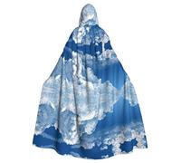 Lamb With A Lion On The Clouds Print Hooded Cloak For Halloween Christmas Cosplay Costume Masquerade